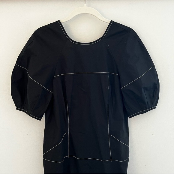 Madewell Puff-Sleeve Drop-Waist Midi Dress - S - Picture 6 of 6